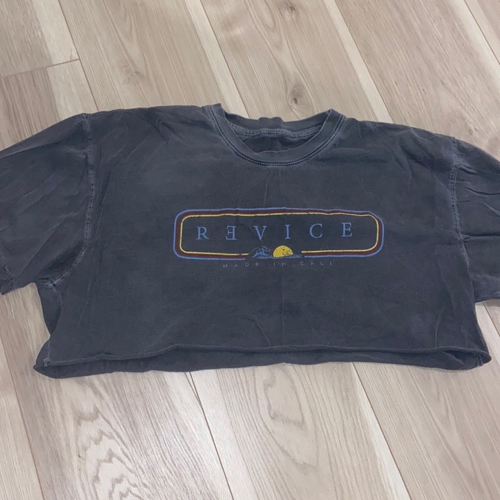 Revive denim cropped tee